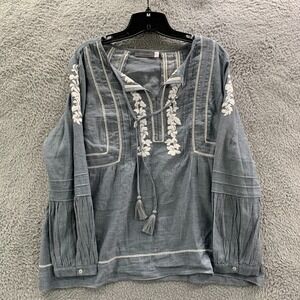 Mint Velvet Blouse Womens Size 16 Top Floral Blue White